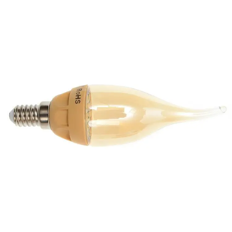 Светодиодная лампа диодная СВЕЧА НА ВЕТРУ ПРОЗРАЧНОЕ СТЕКЛО новый шокер