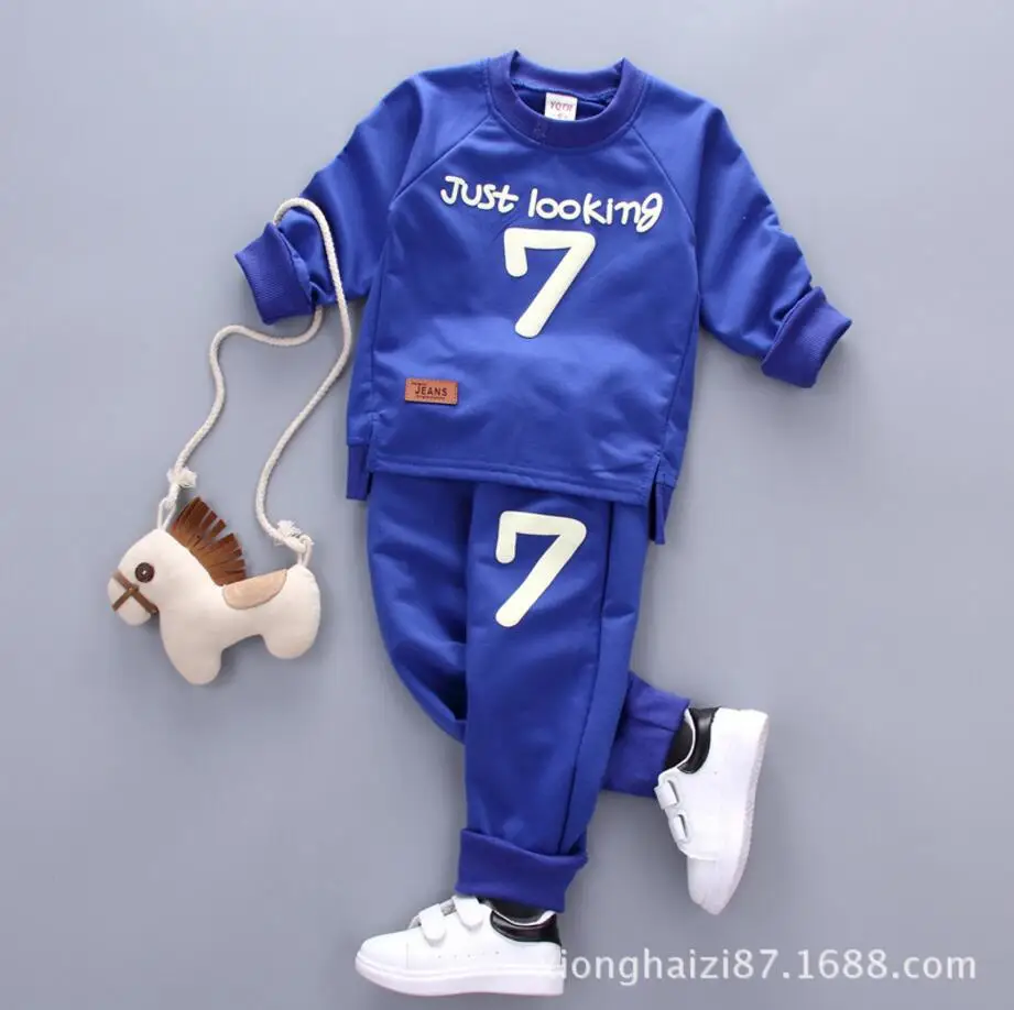 2017 Spring Autumn Baby Boys Clothing Set Casual Sport Letters Tracksuit Infant Toddler Girls Clothes Top T shirt + Pants | Детская