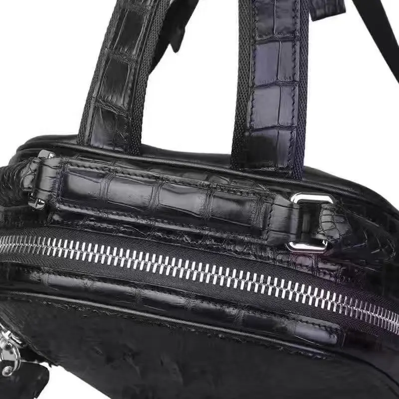 Мужская деловая сумка из крокодиловой кожи черный портфель для ноутбука со