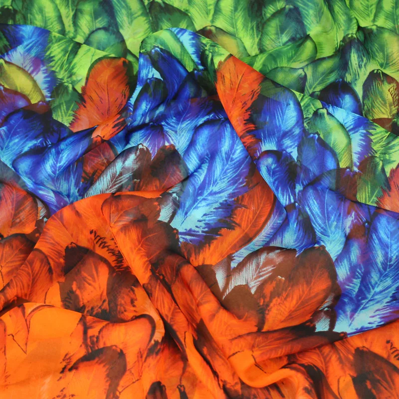 Красные и синие двухцветные платья 100% шелковая шифоновая ткань шарф юбка рубашка