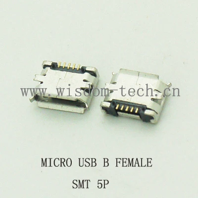 10 шт./лот 5Pin Micro USB 5pin длинный штырь SMD гнездовой разъем для Мобильный телефон мини