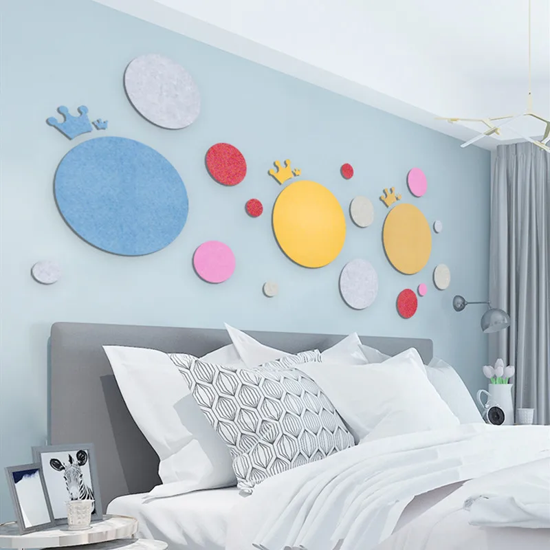 Пользовательские креативные графические фетровые фотообои круглая