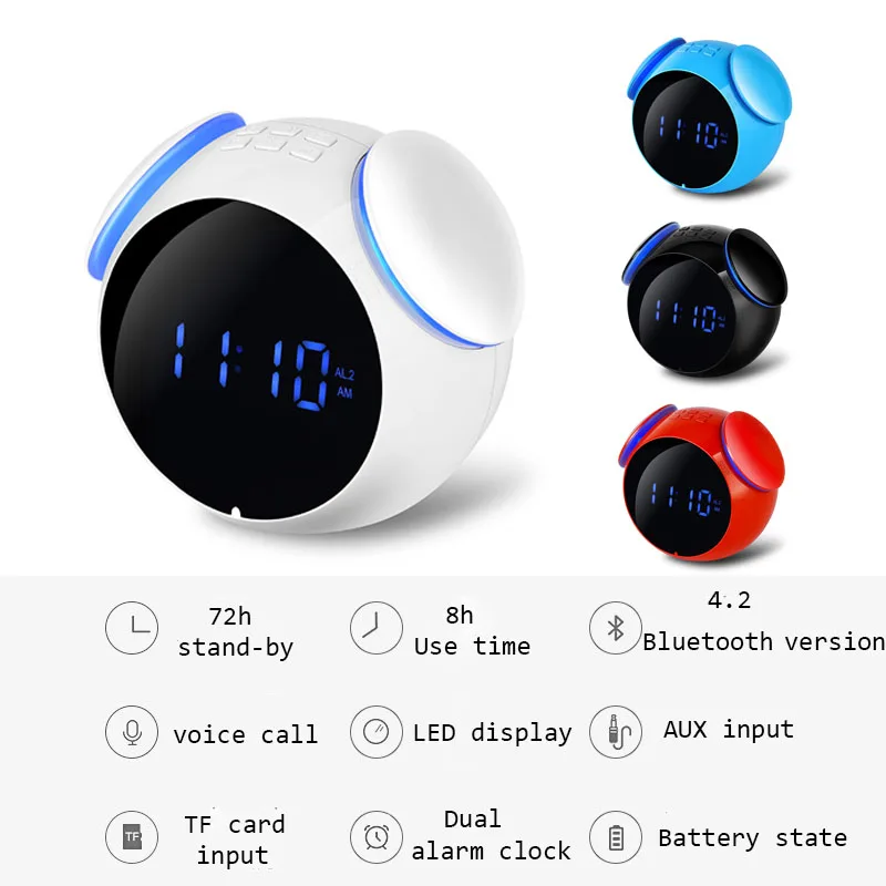 Беспроводной Bluetooth цифровой будильник радио Светодиодный дисплей despertador