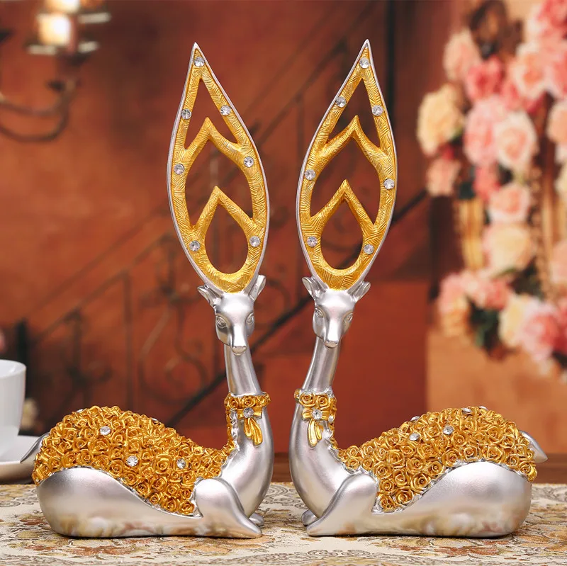 Европейский лось украшения с оленями смолы набор для дома ТВ винный шкаф подарок