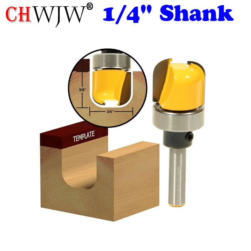 1 шт. хвостовик 1/4 &quotкруглый нос шаблонный маршрутизатор бит 3/4&quot W X 5/8 &quotH для