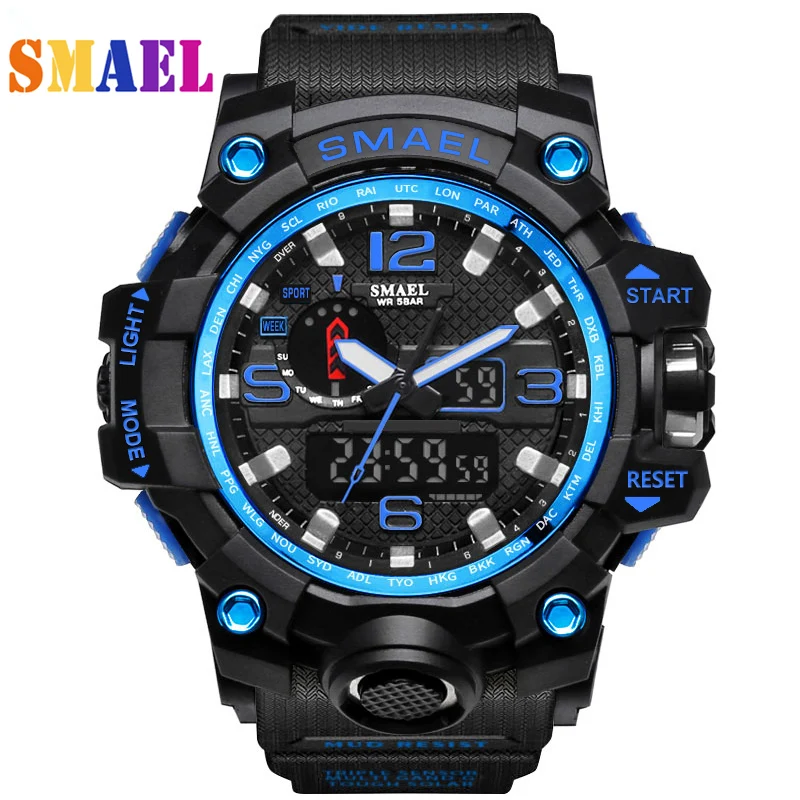 

Мужские спортивные цифровые часы SMAEL G Style, армейские военные наручные часы, противоударные кварцевые часы, 2018