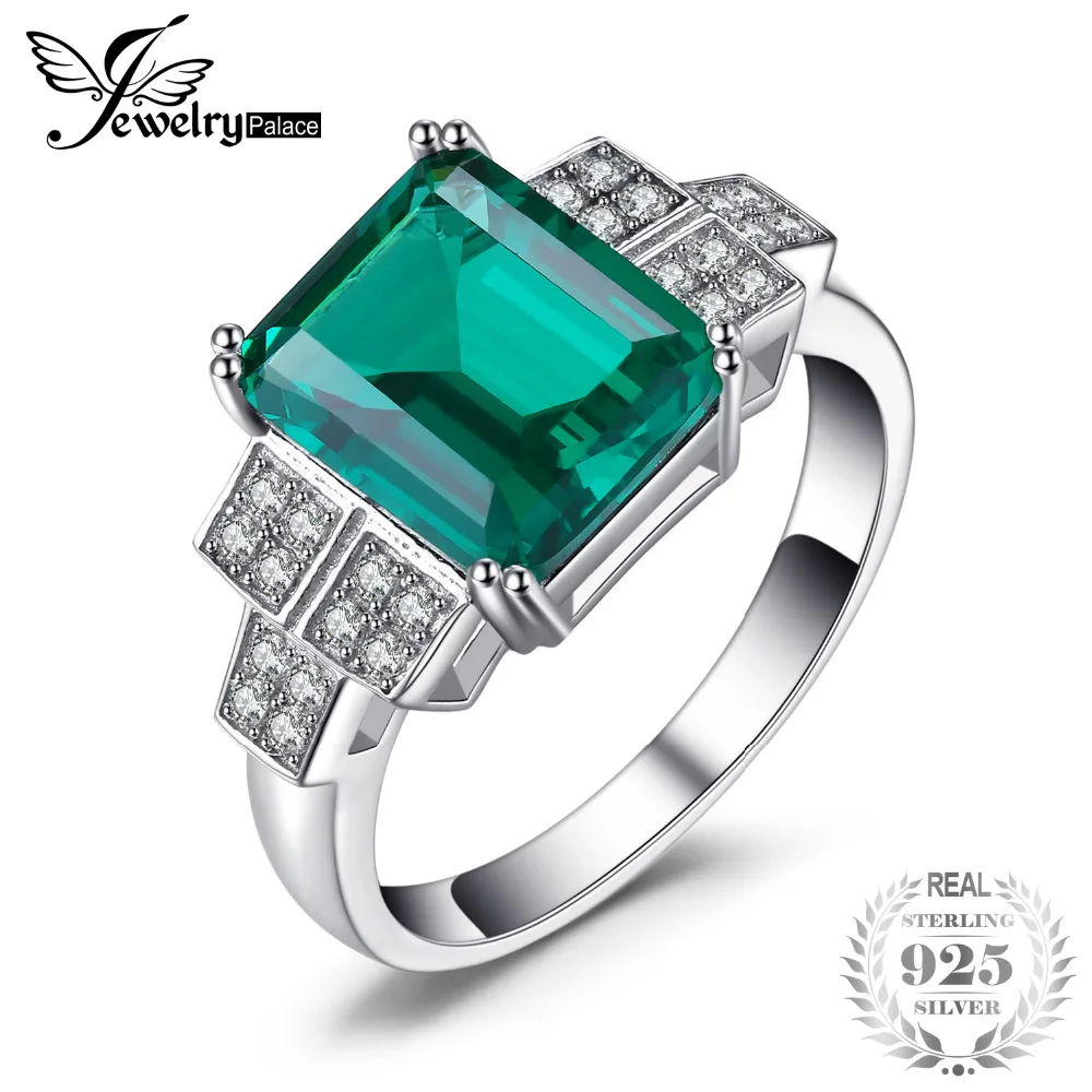 Jewelrypalace 2.7ct Nano русские создали Изумруд себе кольцо для Для женщин реальные 925