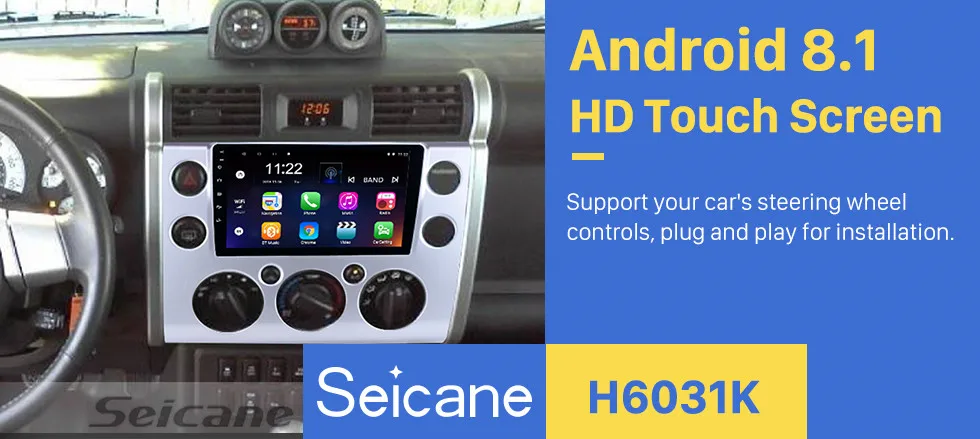 Seicane 9 дюймов автомобильное радио для 2007- Toyota FJ CRUISER Android 8,1 gps навигация Поддержка рулевого колеса управления резервная камера