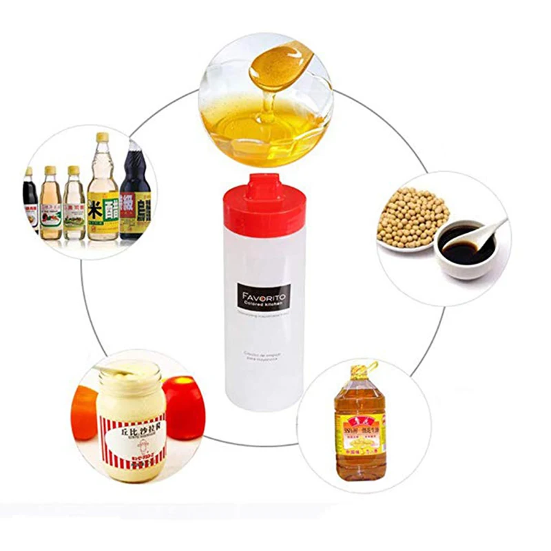 WALFOS 4 отверстия Пластиковая выдавливаемая бутылка салат помидор для мёда масла