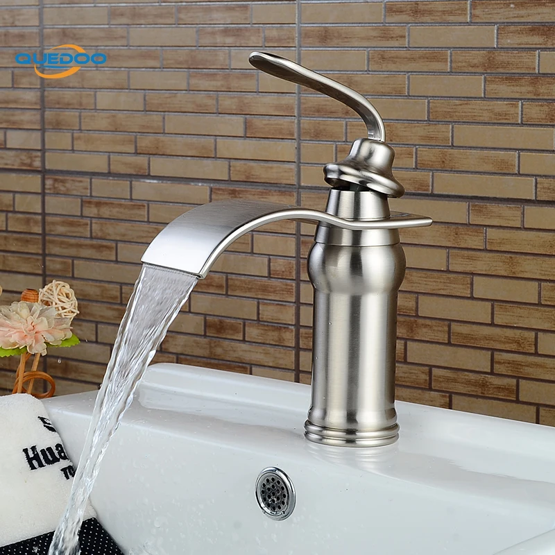 Смеситель для ванной комнаты латунный матовый никелевый смеситель раковины кран