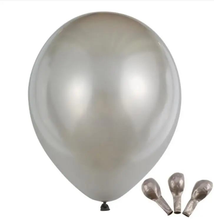 Silver Латексные шары, 100 шт./лот, белые жемчужные шары, украшения, свадебные шары, товары для дня рождения, праздничные надувные игрушки - Цвет: Silver
