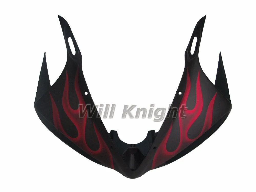 Обтекатель Комплект для Yahama YZF R6 YZF600 2003 2004 Матовый Черный с Красным Пламенем ABS
