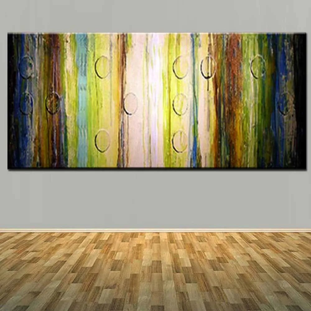 Hand Painted Modern Abstract Canvas Art Turquoise Color Oil Painting Wall Picture Living Room Bedroom Home Decor | Дом и сад