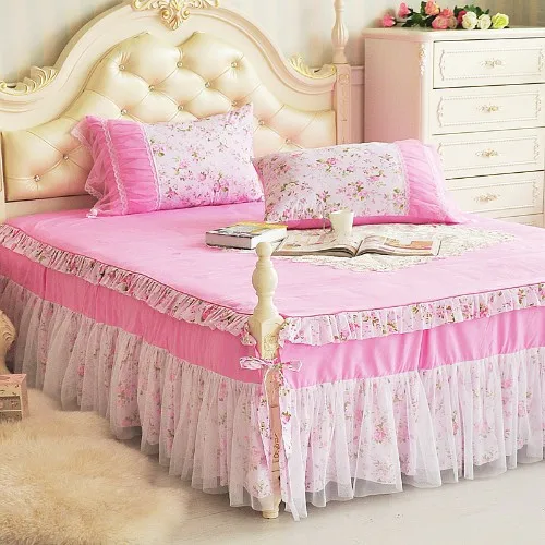 Bed skirt 7 Близнец полный queen король хлопок набор постельных принадлежностей кружева принцесса кровать юбка постельное покрывало простынь набор постельного белья для детей ростом от 90/100/120/140/150/160/180*200 см - Цвет: Bed skirt 7