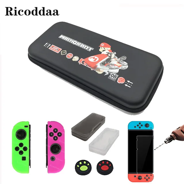 6 Для консольный переключатель Nintendo переносная сумка для хранения закаленное Стекло Экран протектор+ силиконовый чехол для Nintendo Switch игровой аксессуар - Цвет: 6