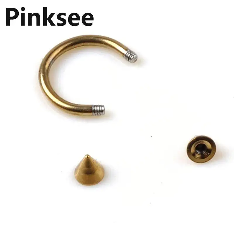 50pcs Lots U Shape Labret Lip Tongue Rings Piercing Gold Titanium Pierce fake nose rings Unisex Fashion Body Jewelry | Украшения и
