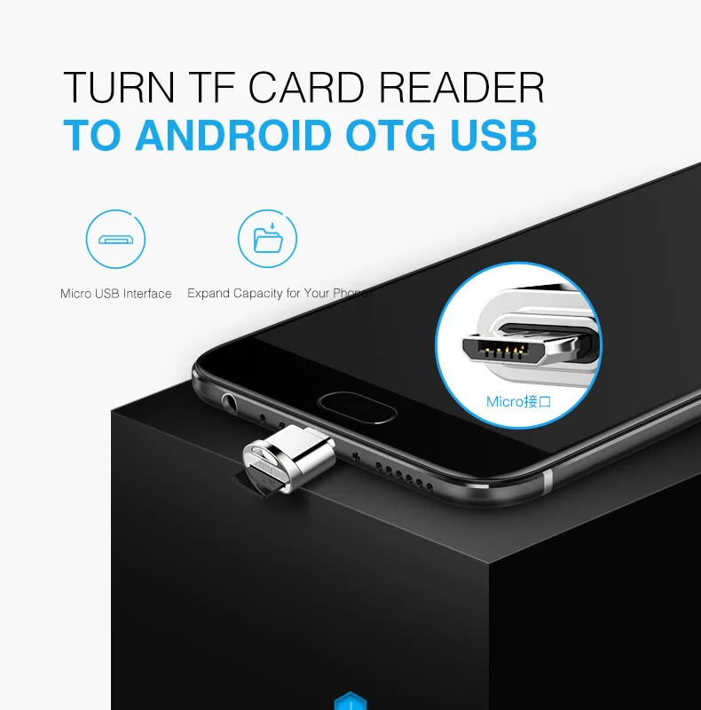 DM OTG кард-ридер CR010 Micro SD TF мульти-кард-ридер для Andriods смартфон с интерфейсом Micro USB
