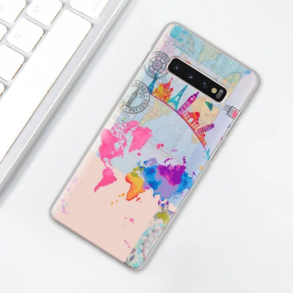 010 Карта мира чехол для телефона для samsung Galaxy S10e S10 плюс S7 S8 S9 Plus, Note 8, 9, 10, плюс S10 5G M20 M30 жесткий чехол Coque - Цвет: 010