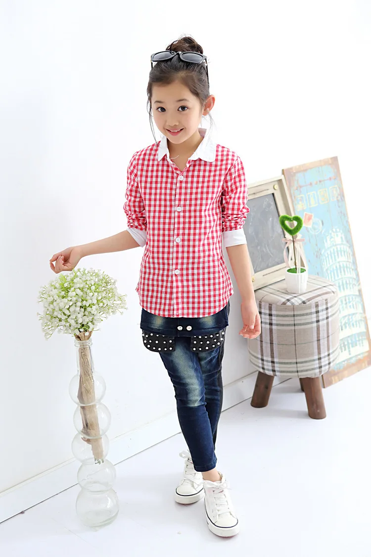 Школьные блузки для девочек с длинным рукавом и винтажным отложным воротником