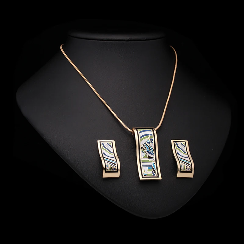 R & X Fashion 22 Joyas Сверкающее свадебное ожерелье/серьги Свадебное колье Дубай новый