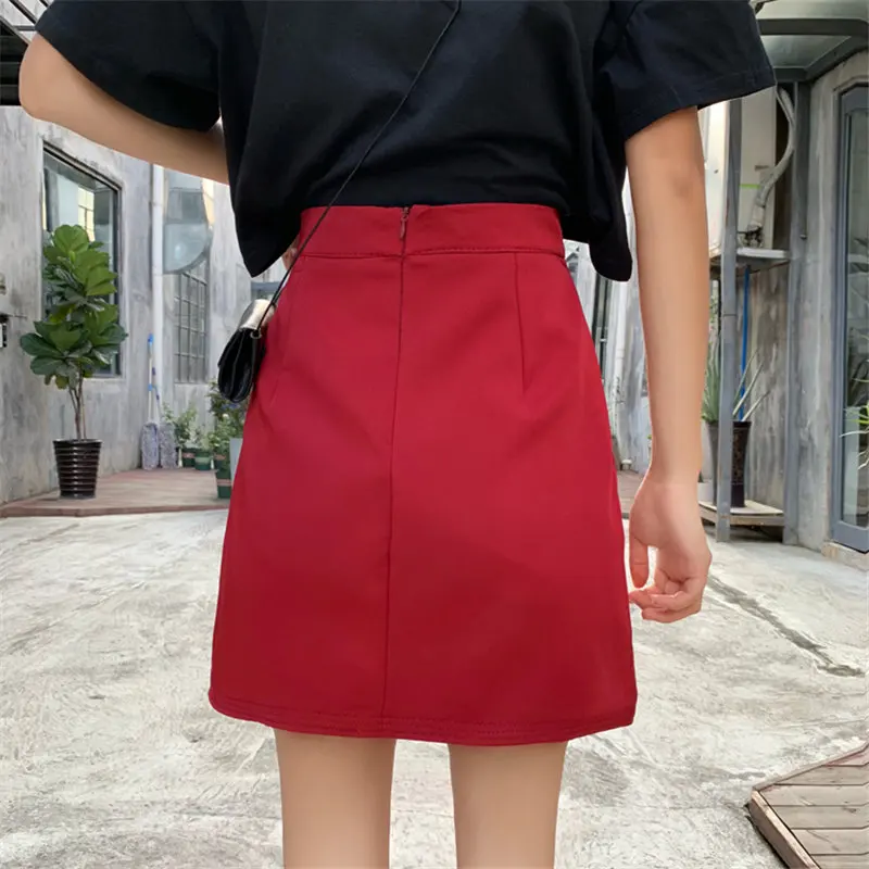 Hzirip 2019 Summer Fork Vintage Irregular A-Line Slender High Waist Sexy Office Lady Mid-Calf Solid Split Casual Mini Skirts | Женская