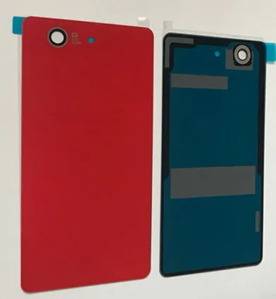Красный Для SONY Xperia Z3 Compact D5803 D5833 стеклянная задняя крышка для корпуса Замена задней двери z3 mini чехол для аккумулятора с клеем - Цвет: Красный