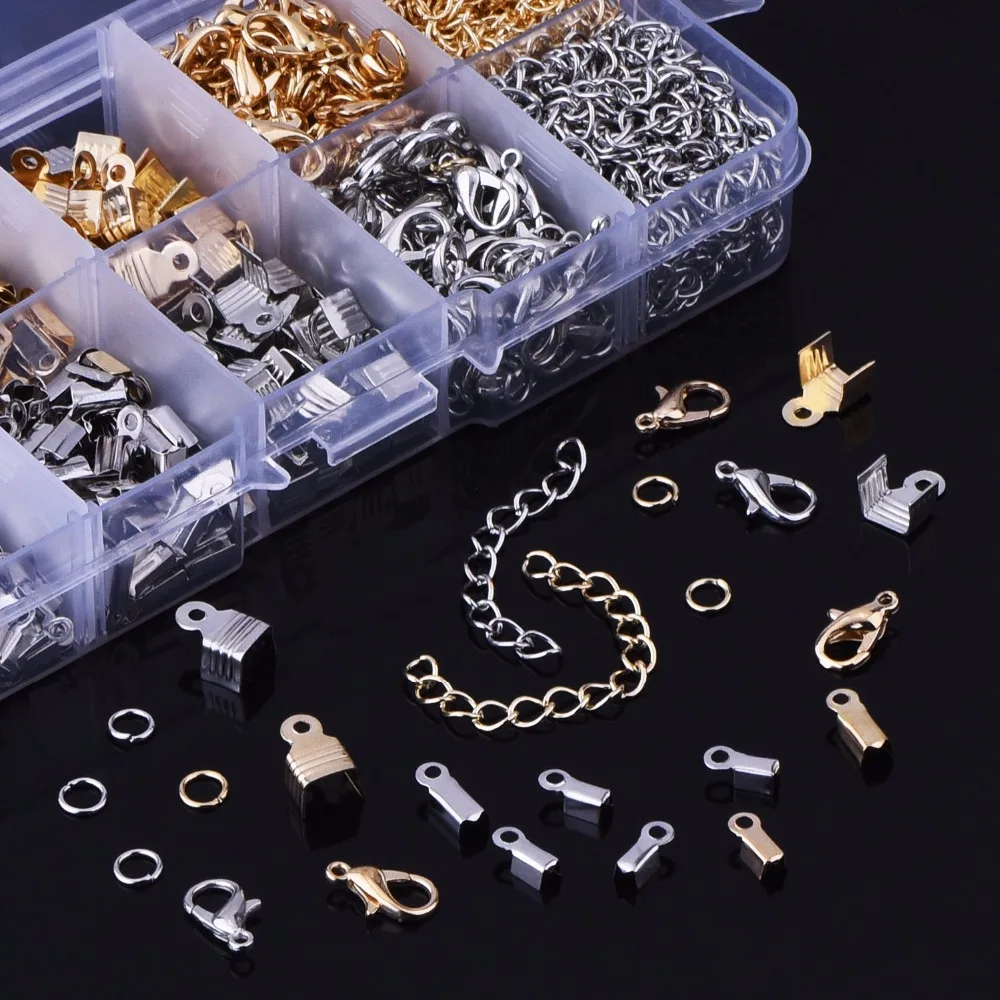 Набор аксессуаров для изготовления ювелирных изделий 1000 шт.|extension chain|chain for jewelry