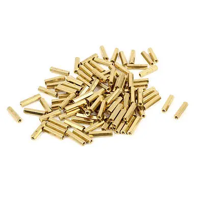 

100 Pcs M2 Female Thread Brass Pillar Standoff Hexagonal Spacer 12mm Length