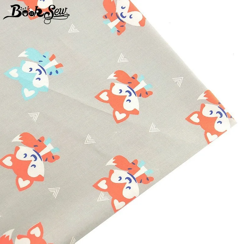 Booksew 100% хлопчатобумажная ткань лиса животный дизайн сделай сам ручная работа