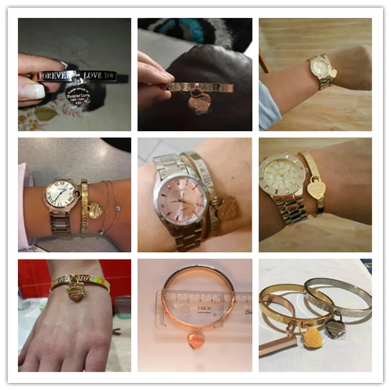 Браслет из нержавеющей стали с подвеской в виде сердца