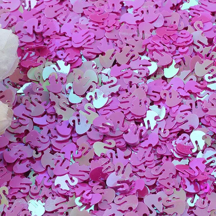 Rose red 10 г цветные блестки в форме лебедя из ПВХ для рукоделия, шитья, рукоделия, блеска конфетти, дизайн ногтей, блестки, аксессуары для творчества - Цвет: Rose red