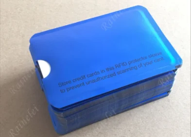 with words 100 шт против сканирования RFID блокирующий рукав для кредитной карты защита безопасности дебетовый Бесконтактный IC чехол для удостоверения личности блокатор - Цвет: with words