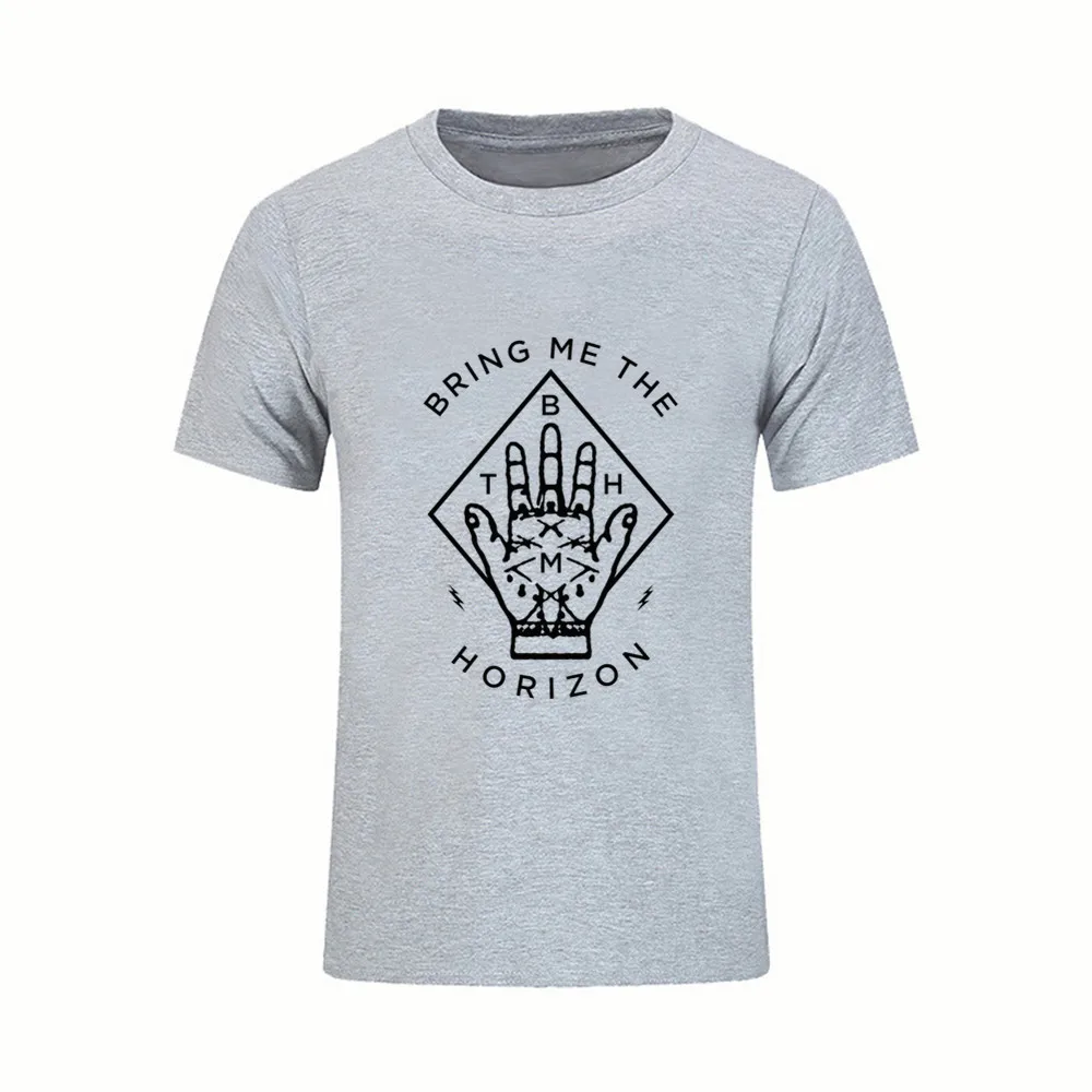 Fashion Bring Me The Horizon Diamond Hand T Shirt Men's Hip Hop Heavy Metal T-shirts 2017 medusa compression male tshirt benfica | Мужская