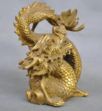0&gt 6 ''Китай Зодиака Дракон Бронзовая Статуя|dragon bronze statue|dragon garden statuestatues figurines |