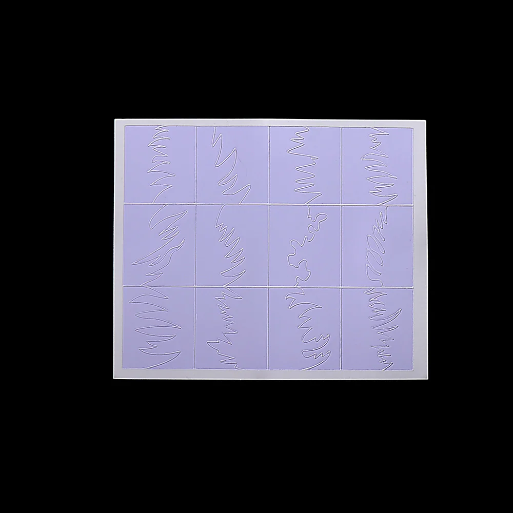 12pcs/set Nail Art Guide Tips Hollow Stencils Sticker French Manicure Template 3D Vinyls Decals Form Styling Tool | Красота и