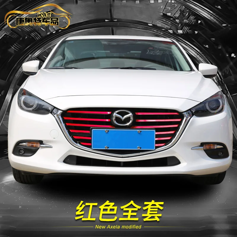 Для Mazda 3 Axela отделка решетка декоративная яркая полоса наклейка для автомобиля-Стайлинг