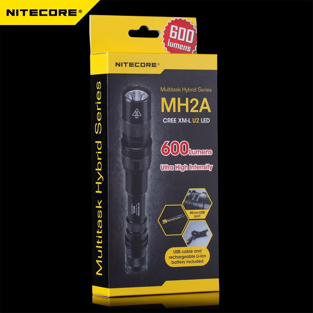 Оптовая продажа NITECORE MH2A 600 люмен XM-L U2 светодиодный перезаряжаемый фонарик для