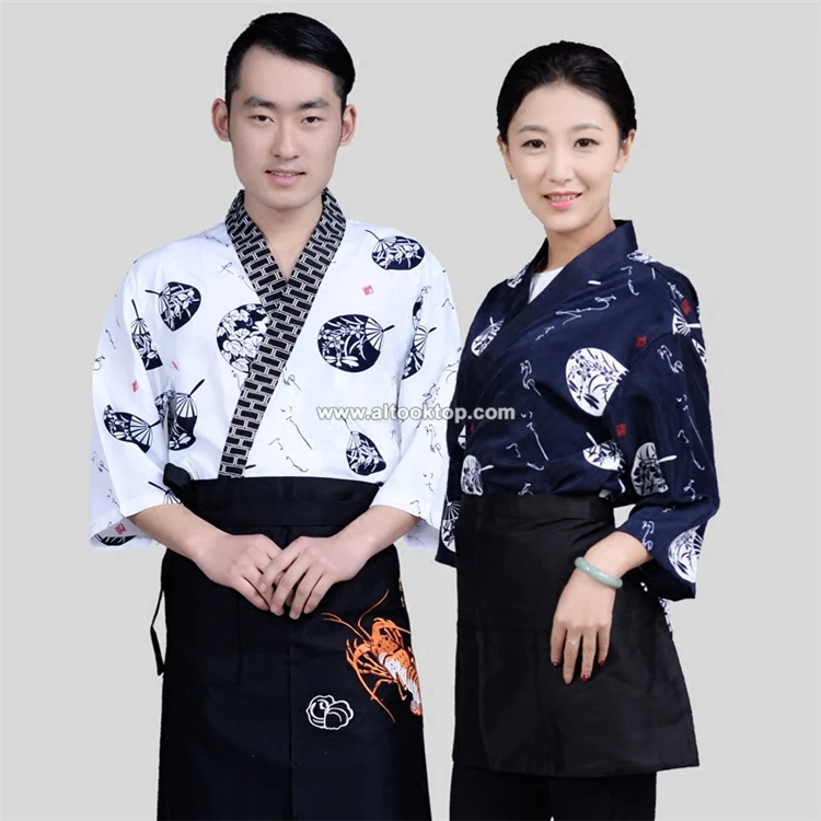 Для женщин суши шеф повара ресторан форму официантки Корея японский пальто кофе