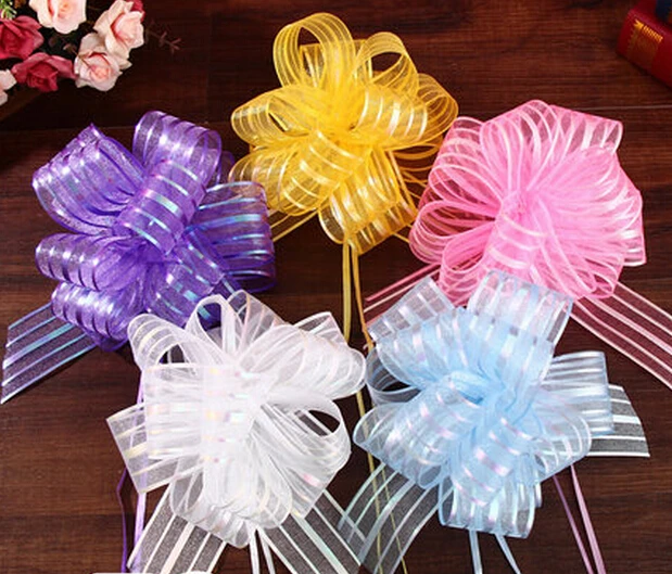 Оптовая продажа 50 шт. бант из органзы большого размера свадебные украшения для