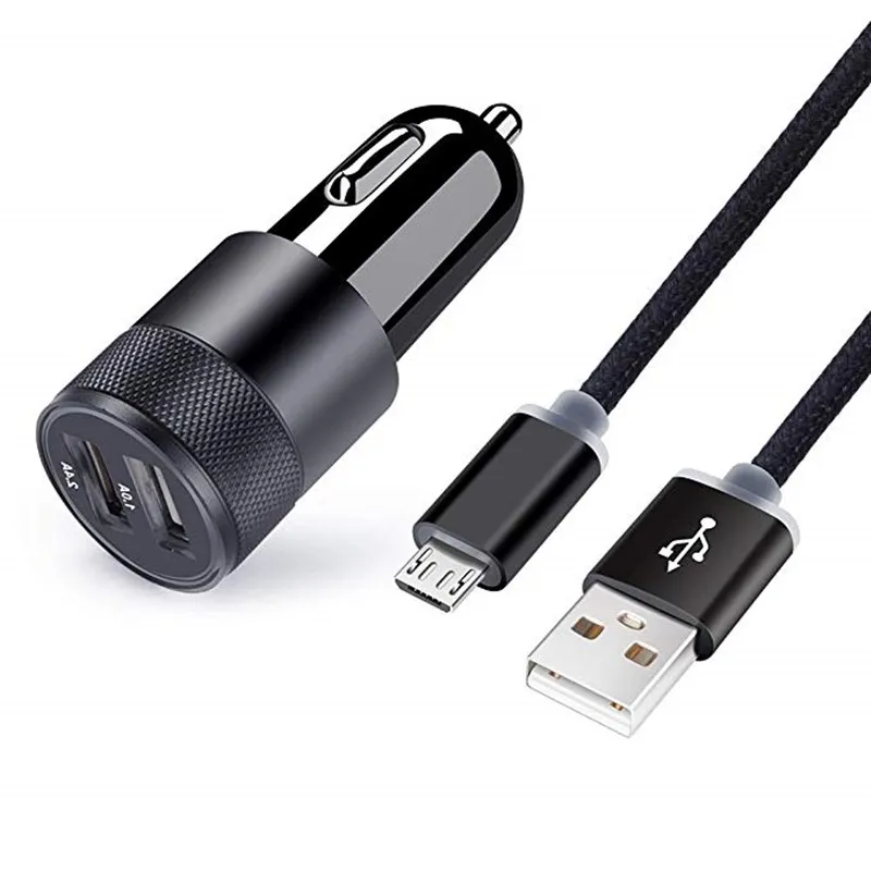 Автомобильный USB адаптер Micro зарядное устройство автомобильный зарядный кабель