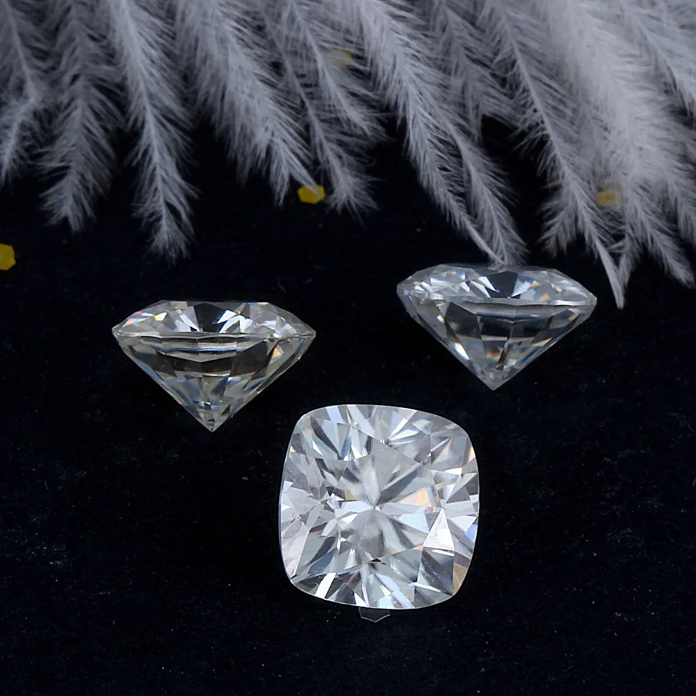 Прозрачные камни 7 5 мм * 2 карат F цвет подушки вырезать moissanite свободные Moissanite
