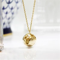 3d earth necklace for women men stainless steel world planet pendnets necklaces gold color jewelry journey map choker bff