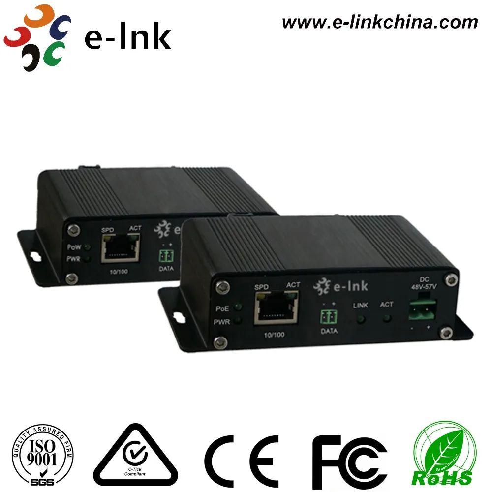 Промышленные 10/100Base TX Ethernet по экранированной витой паре расширители с PoE + и