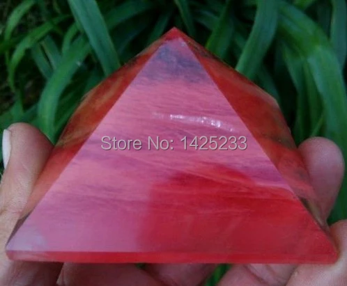 

red .smelt quartz crystal pyramid point healing