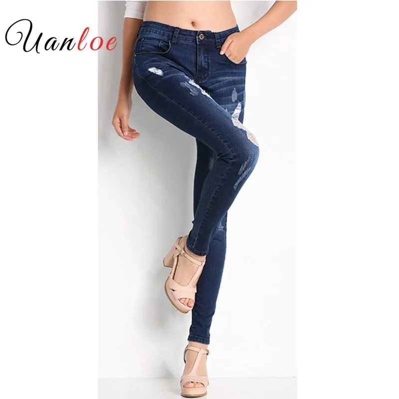 Женские джинсы со средней талией потертые Синие рваные 2019|jeans for women|pants jeansjeans fashion |