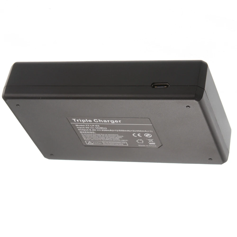 ЖКД тройной 3 зарядное устройство USB для Canon LP-E6(N) 6D 5D Mark II III IV 80D 70D