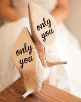2pcsset novelty shoes vinyl adhesives wedding sticker quotes only you love decal adhesives muraux accessories wd26