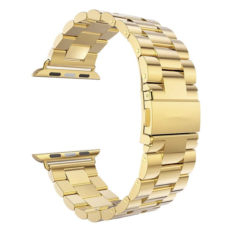 Gold Классический металлический ремешок из нержавеющей стали для Apple Watch 5 44 мм 40 мм 38 мм 42 мм соединяющий ремешок браслета для IWatch Series 1 2 3 4 - Band Color: Gold