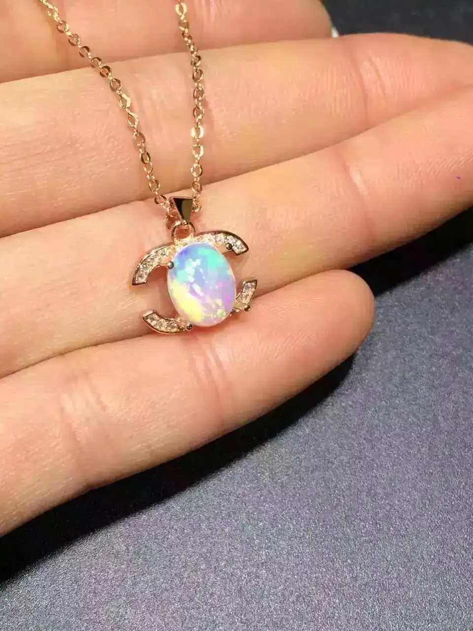 Женский кулон из серебра 925 пробы с натуральным опалом|jewelry necklace pendants|jewelry pendantjewelry