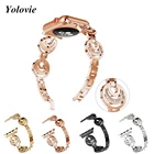 Браслет металлический Алмазный для Apple Watch, браслет из нержавеющей стали с полумесяцем для iwatch 38 мм 42 мм Series 6 5 4 3 2 1, 40 мм 44 мм